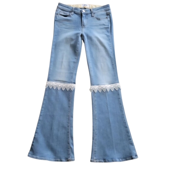 Paige Lou Lou lace trim flare leg jeans size 27 - Picture 1 of 12